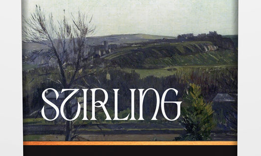 Stirling label with painting of Stirling castle