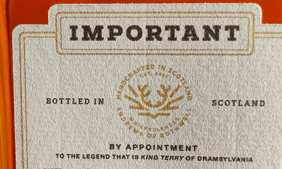 Doctors' Special blended scotch whisky label close up image