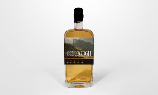 Edinburgh blended malt scotch whisky bottle