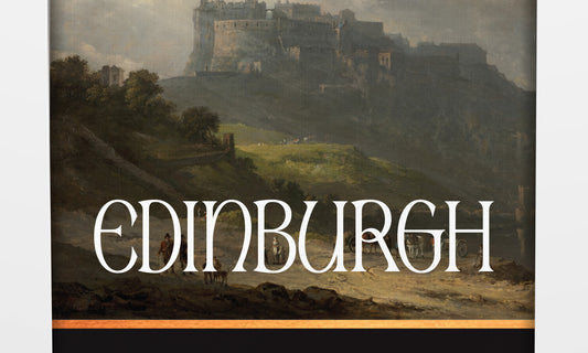 Edinburgh label with painting of Edinburgh castle